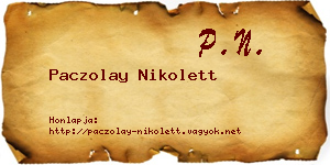 Paczolay Nikolett névjegykártya